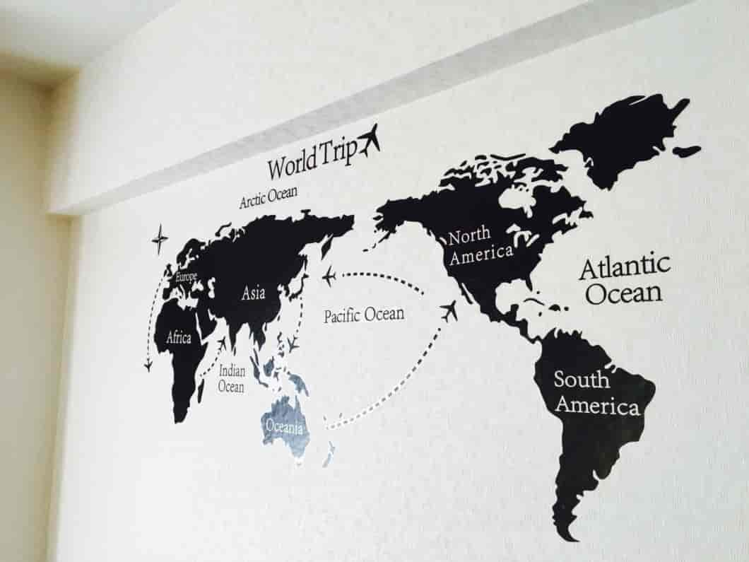 レビュー 家の壁をおしゃれにしよう ニトリのウォールステッカー ワールドマップ Kininalu